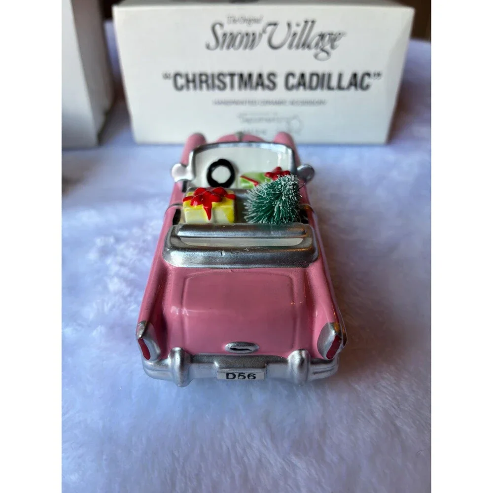 Vintage Department 56 Snow Village | Hand Painted Ceramic Pick-Up & Cadillac
